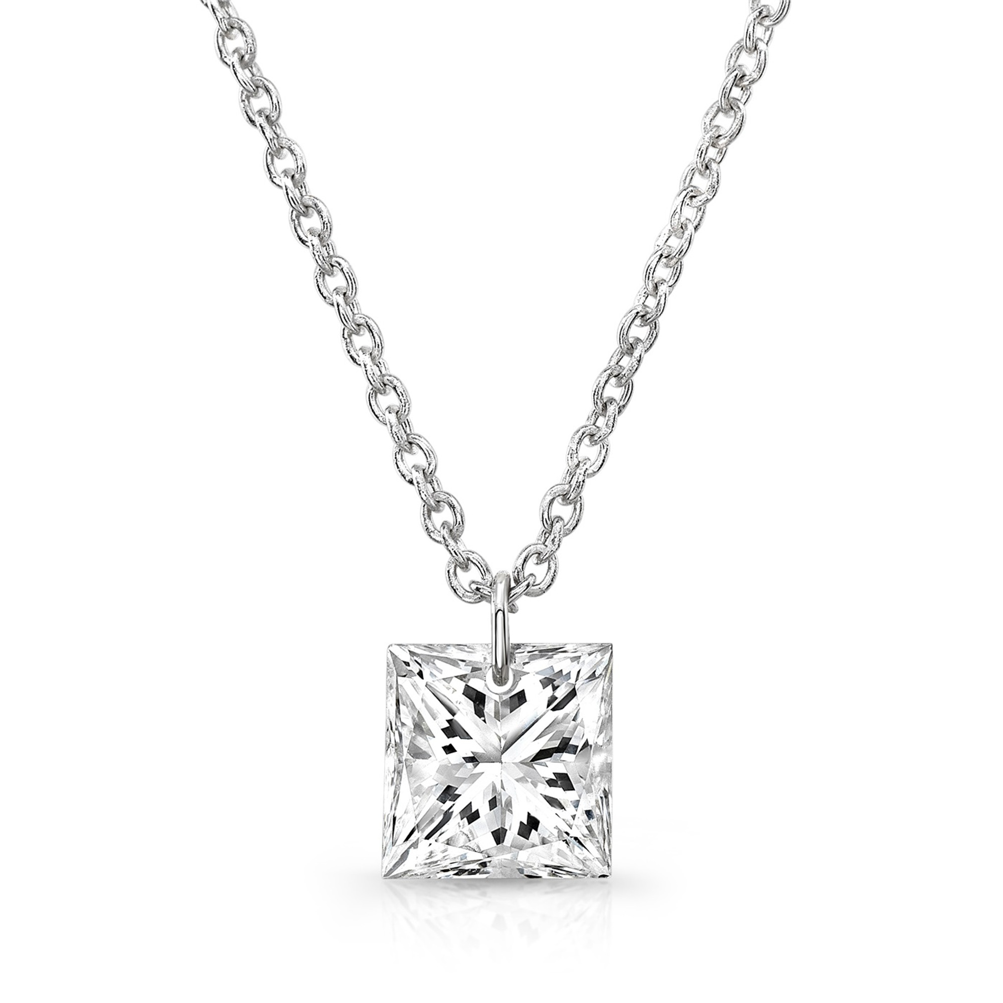 Buy Certified Princess Cut Diamond Pendant With Round and Baguette Cut  Diamonds Made in Solid Gold or Platinum Gift for Her Online in India - Etsy